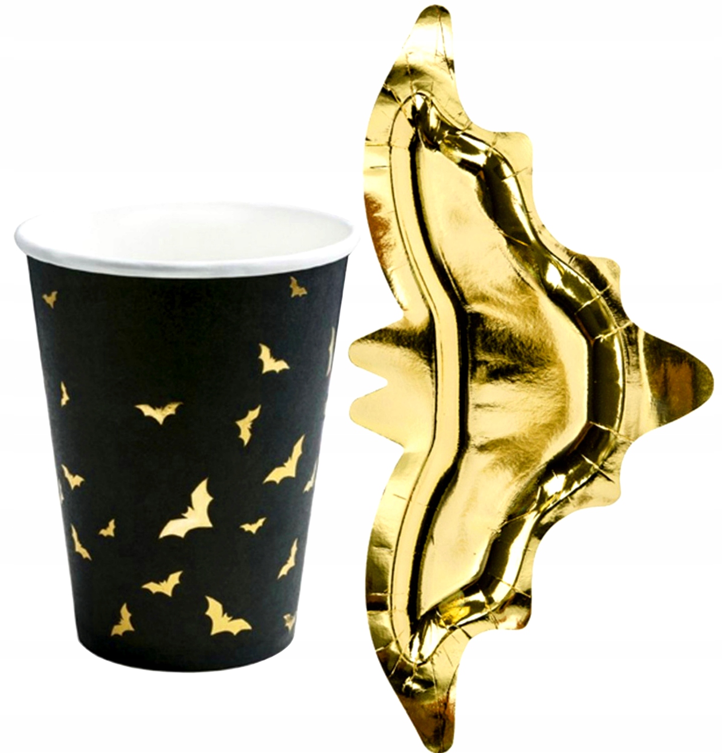 ZESTAW TALERZYKI KUBECZKI NIETOPERZ HALLOWEEN