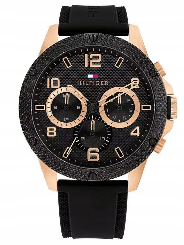 Zegarek Męski Tommy Hilfiger 1792028 Czarny Datownik 50M Na Dzień Chłopaka