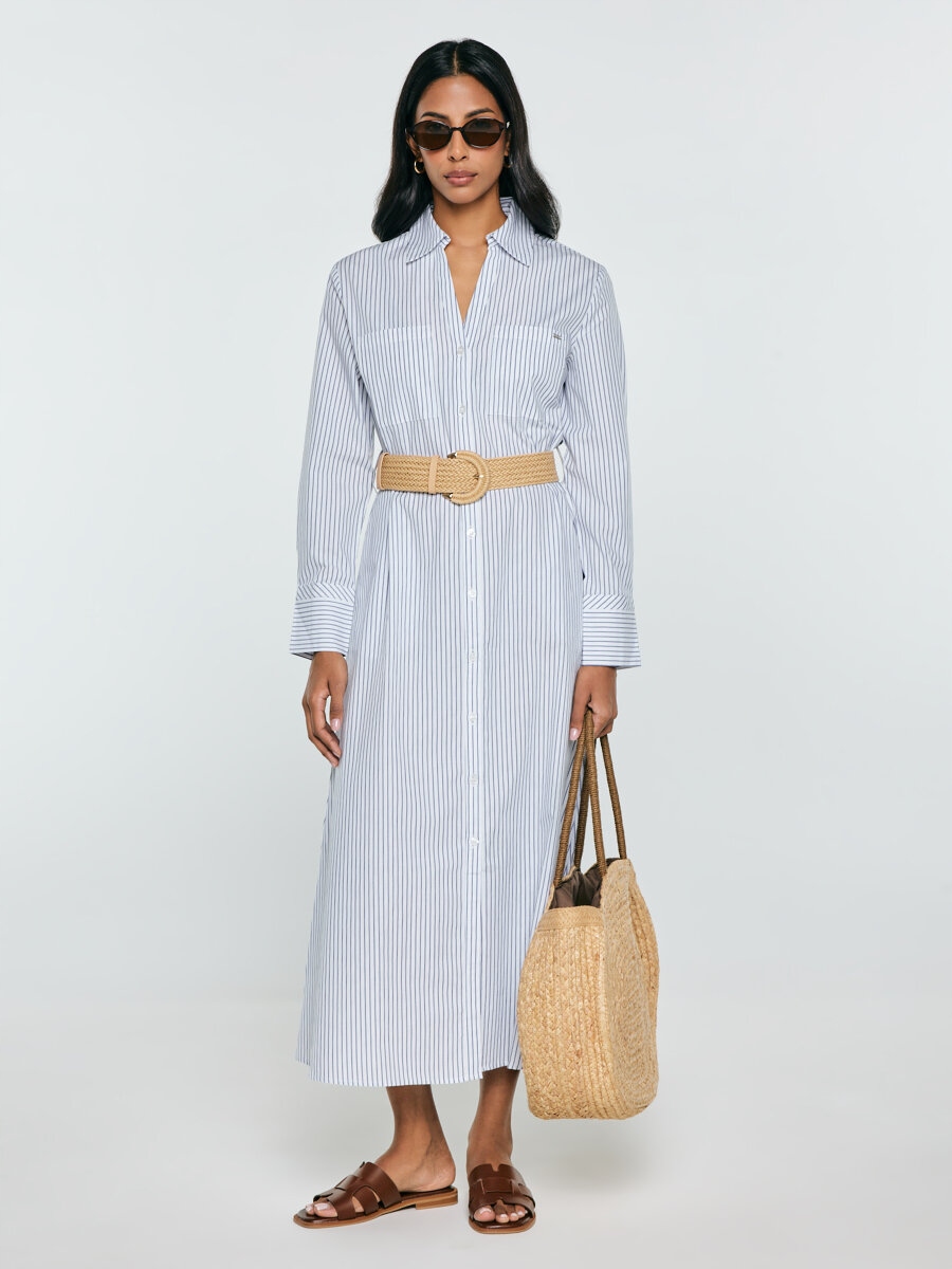 Big Star Šaty dámské midi košilové světle modré Merinsa 400 M
