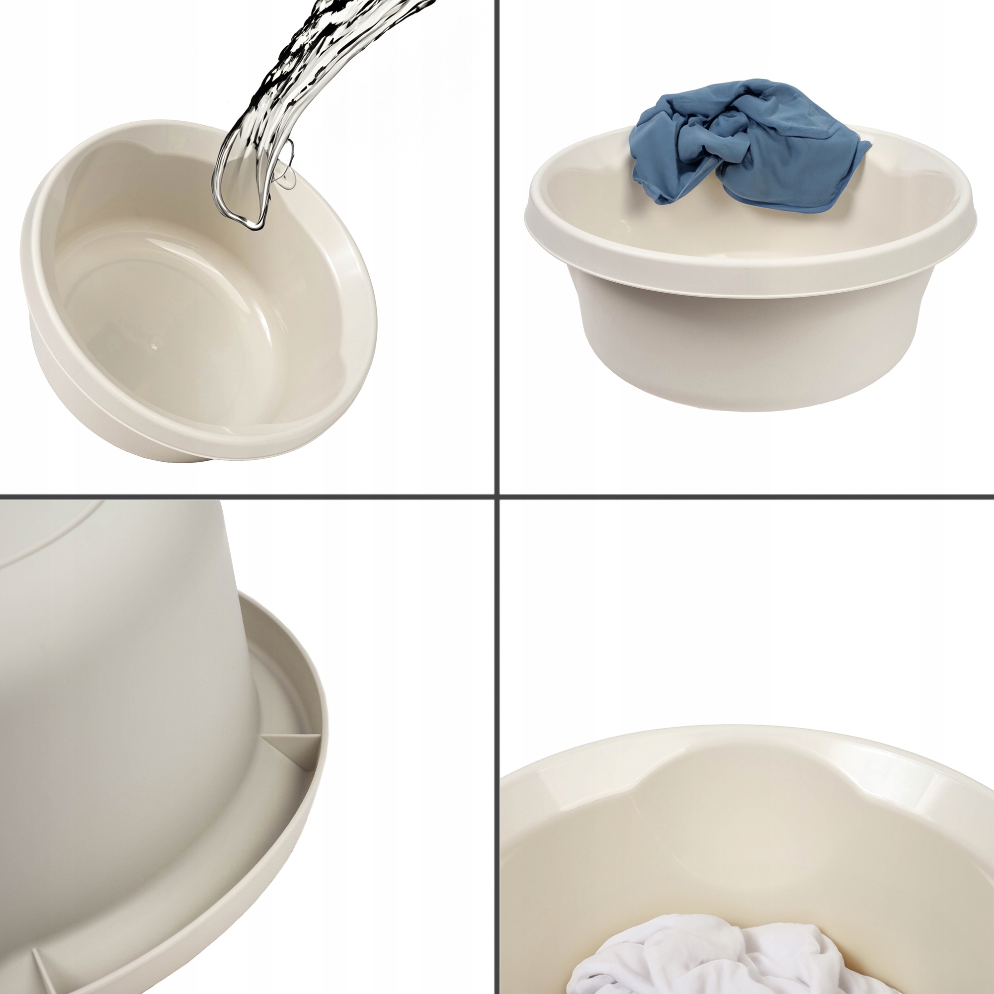 MISKA PLASTIKOWA 6L MIEDNICA OKRĄGŁA BIAŁA Szerokość produktu 31.5 cm