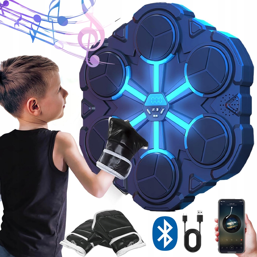 Hudební Boxovací Kotouč Bluetooth Boxovací Trenažér Pro Děti, Rukavice