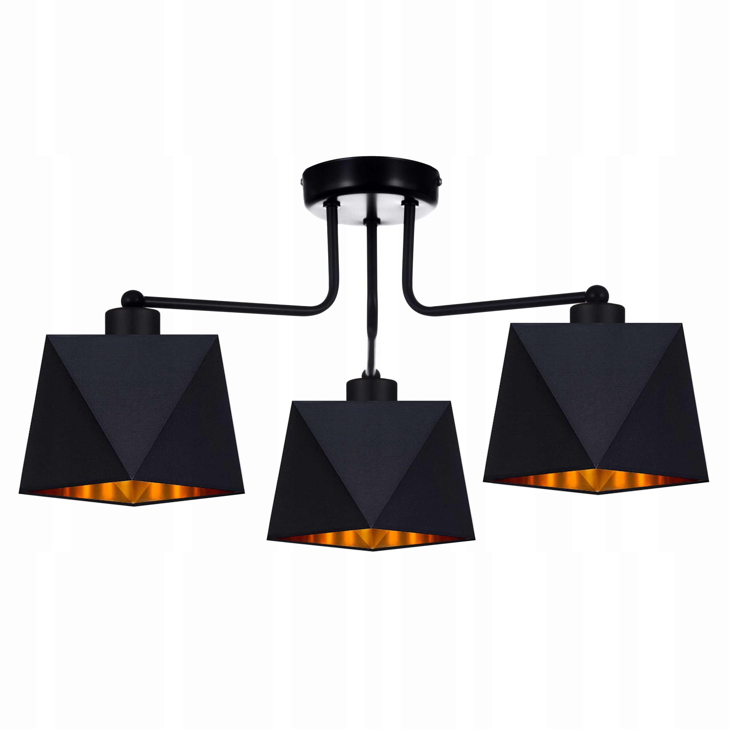 

Lampa Plafon Sufitowa Żyrandol Abażur Złote Wnęrze