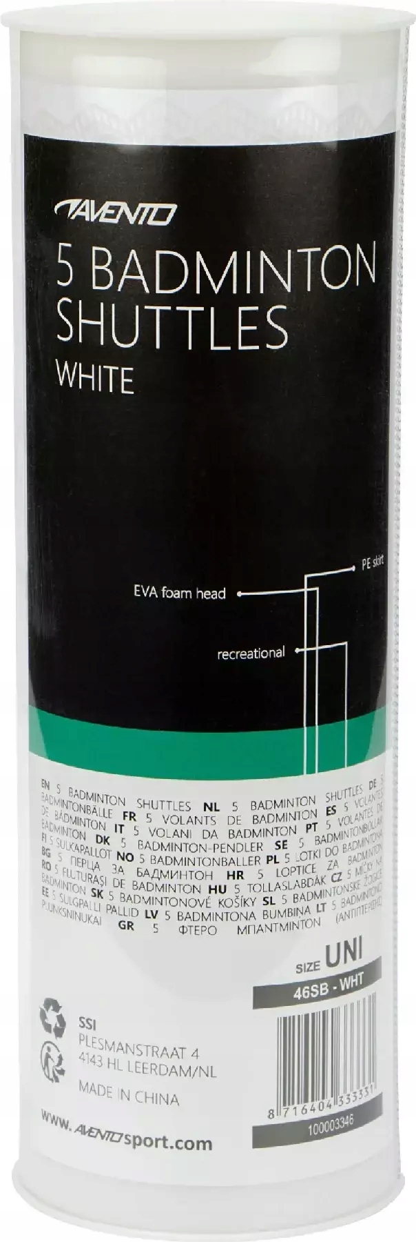 Lotki do badmintona białe pianka AVENTO x5 Kolor biel