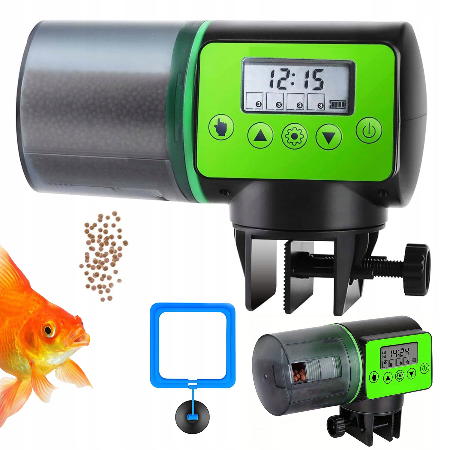 Automatické Krmítko Pro Ryby Akvarijní Dávkovač 200 ML LCD 4 Krmítka