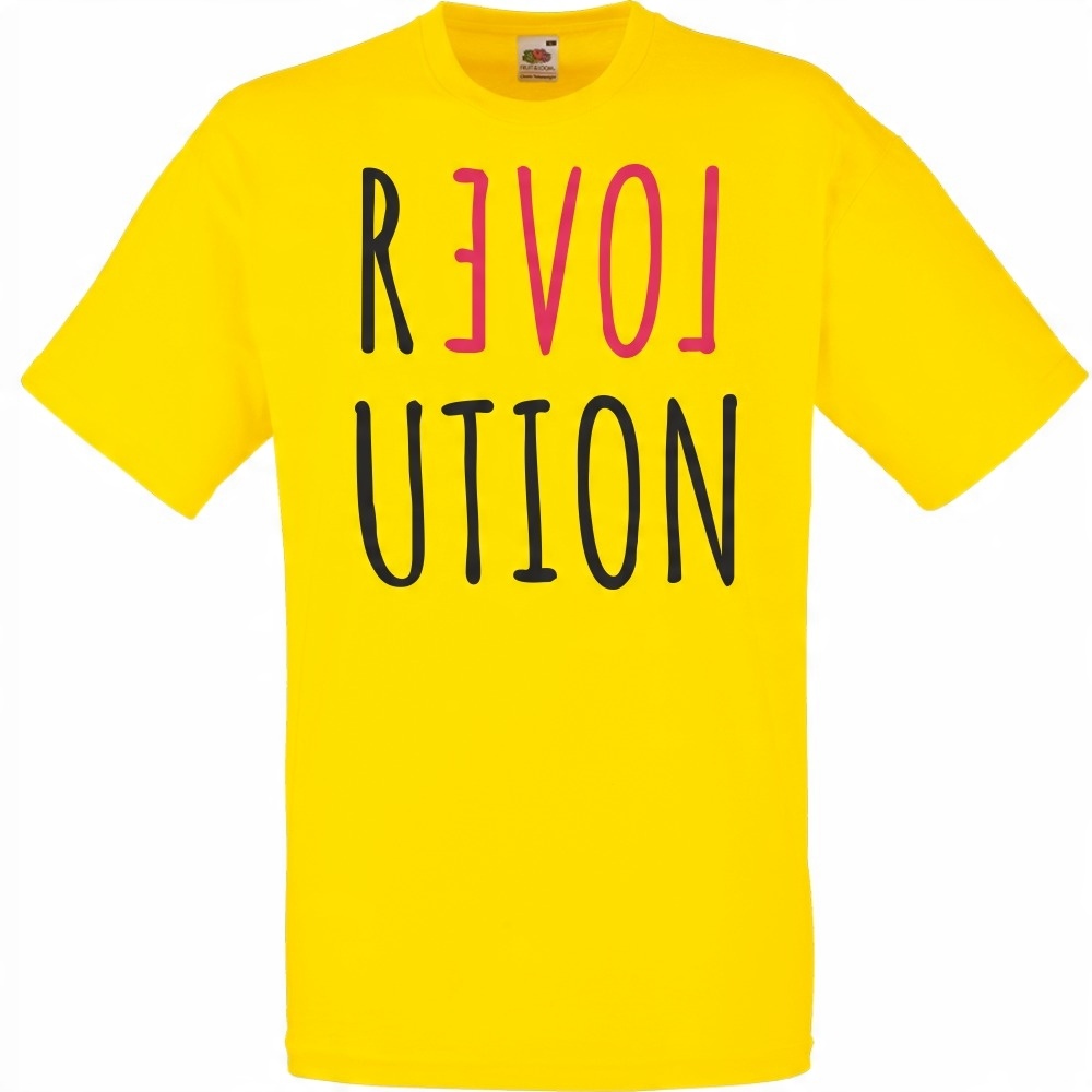 

Koszulka rewolucja revolution love M żółta jaskraw