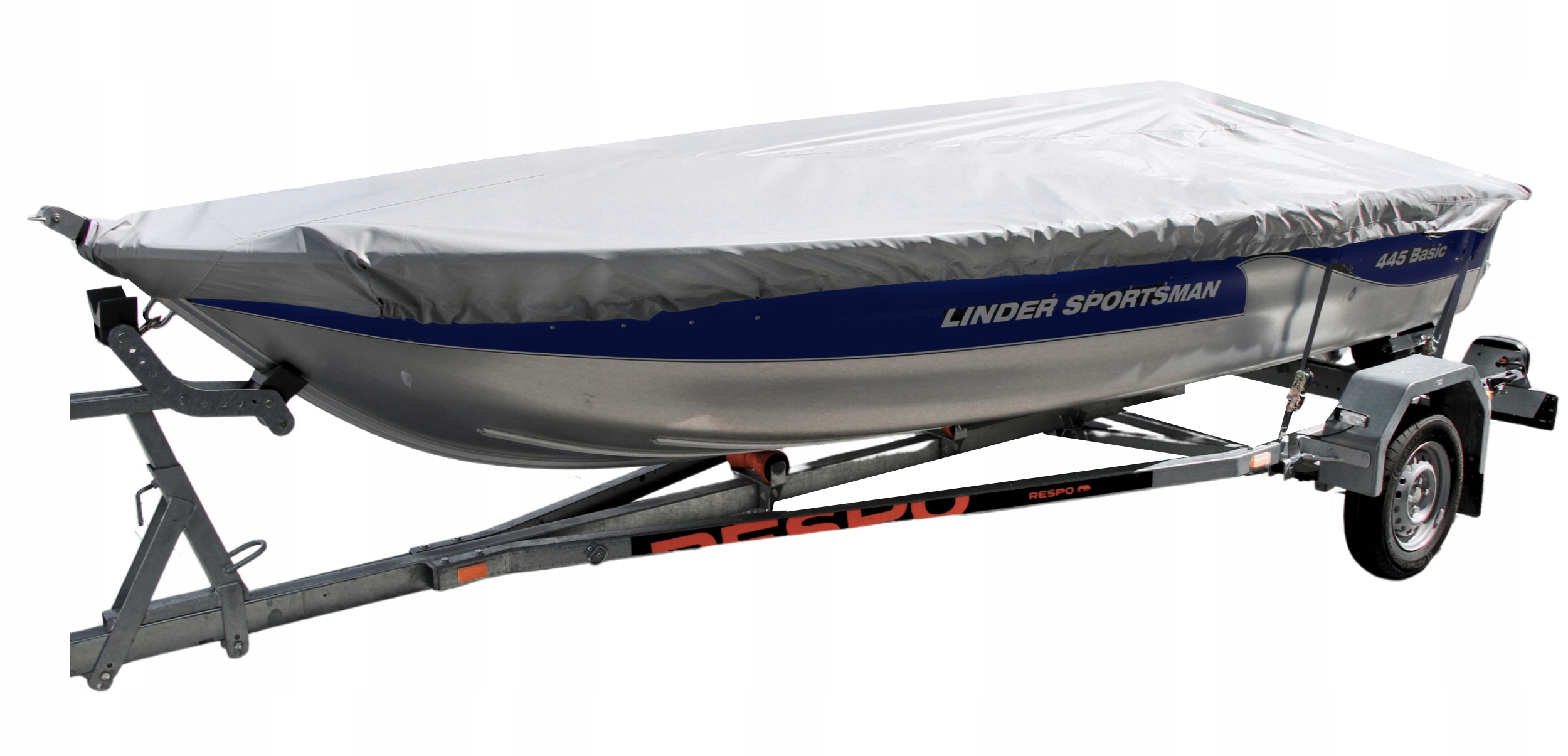 Pokrowiec na Łódź Łódkę Wędkarską 270g/m2 420-450cm Transportowy Szary