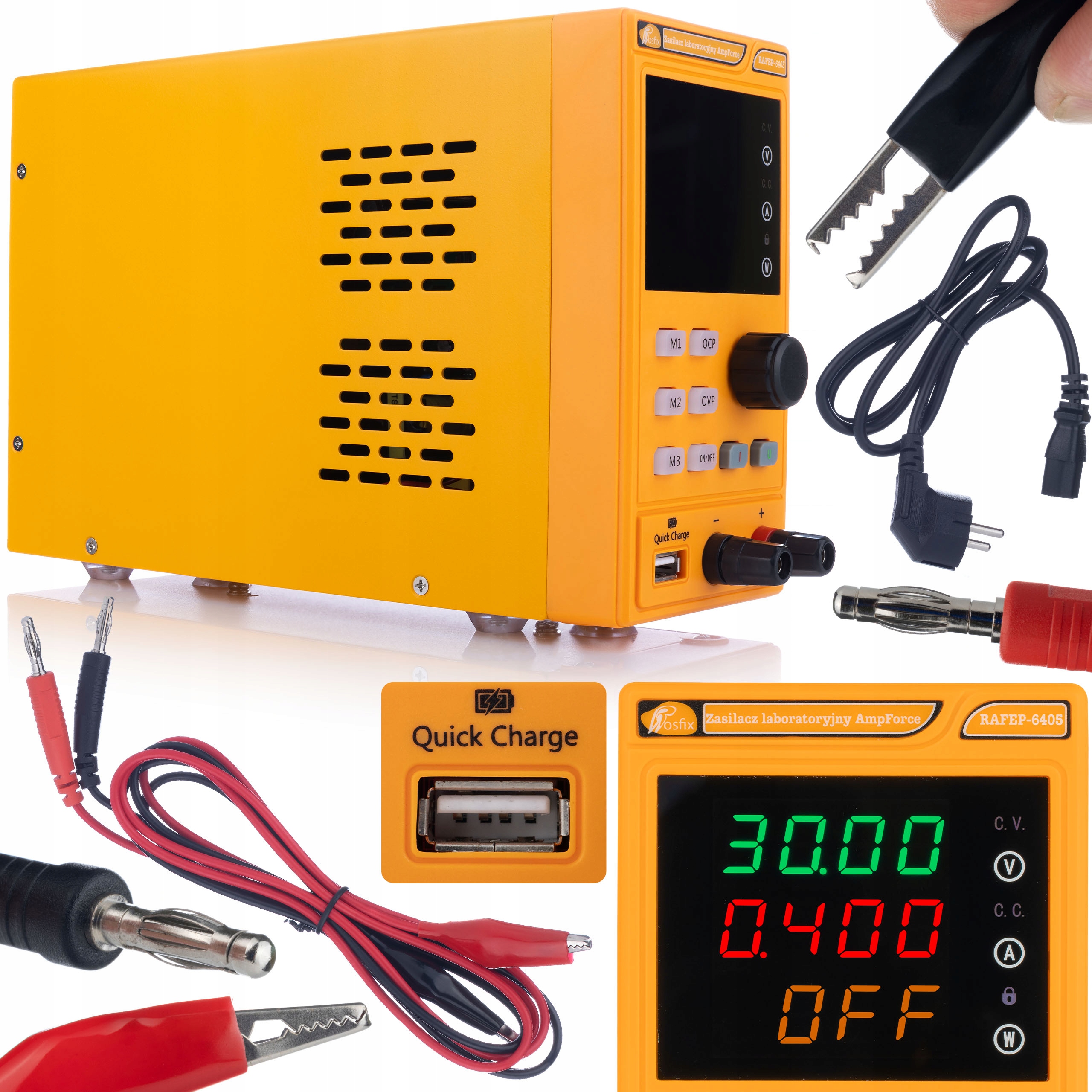 Laboratórny Zdroj Rosfix Ampforce RAFEP-6405 64V 5A Usb Rýchle Nabíjanie