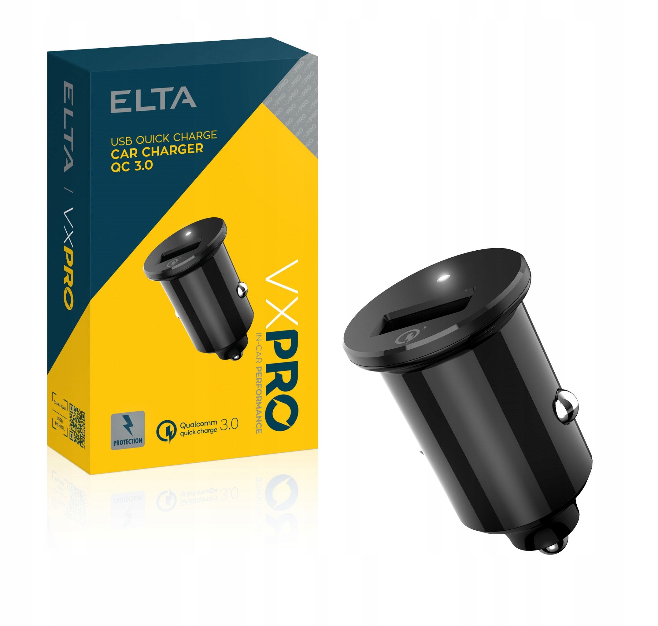

Elta Szybka Ładowarka samochodowa Usb 3.1A Qc 3.0