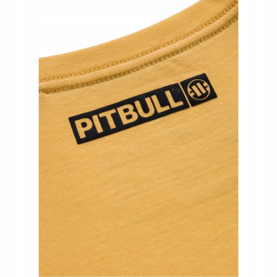 KOSZULKA MĘSKA PIT BULL T-SHIRT PODKOSZULEK NA CO DZIEŃ PITBULL SPORTOWA Kolor żółty