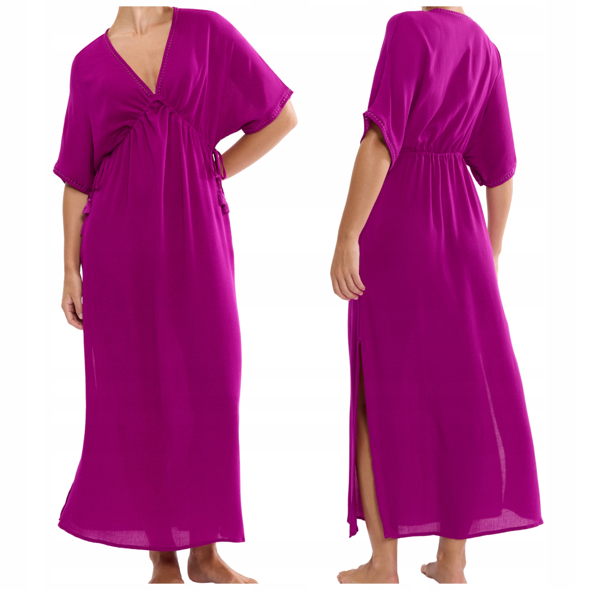 Šaty maxi prodyšná plážová Triumph Beach MyWear Maxi Dress fuchsiová 38