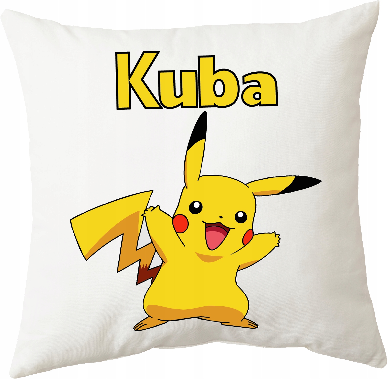 Poduszka z motywem PIKACHU + dowolne imię 40x40cm