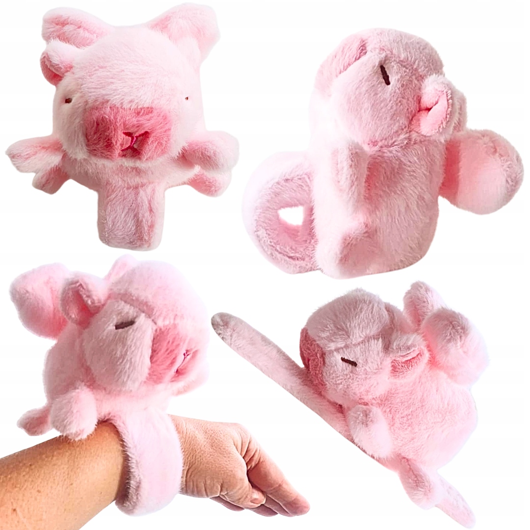 KAPIBARA ZE SKRZYDEŁKAMI NA RĘKĘ Maskotka Pluszak BRANSOLETKA Róż