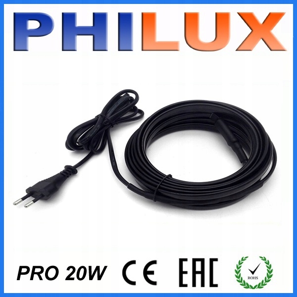 Samoregulační topný kabel se zástrčkou PRO20W 5 m s termostatem