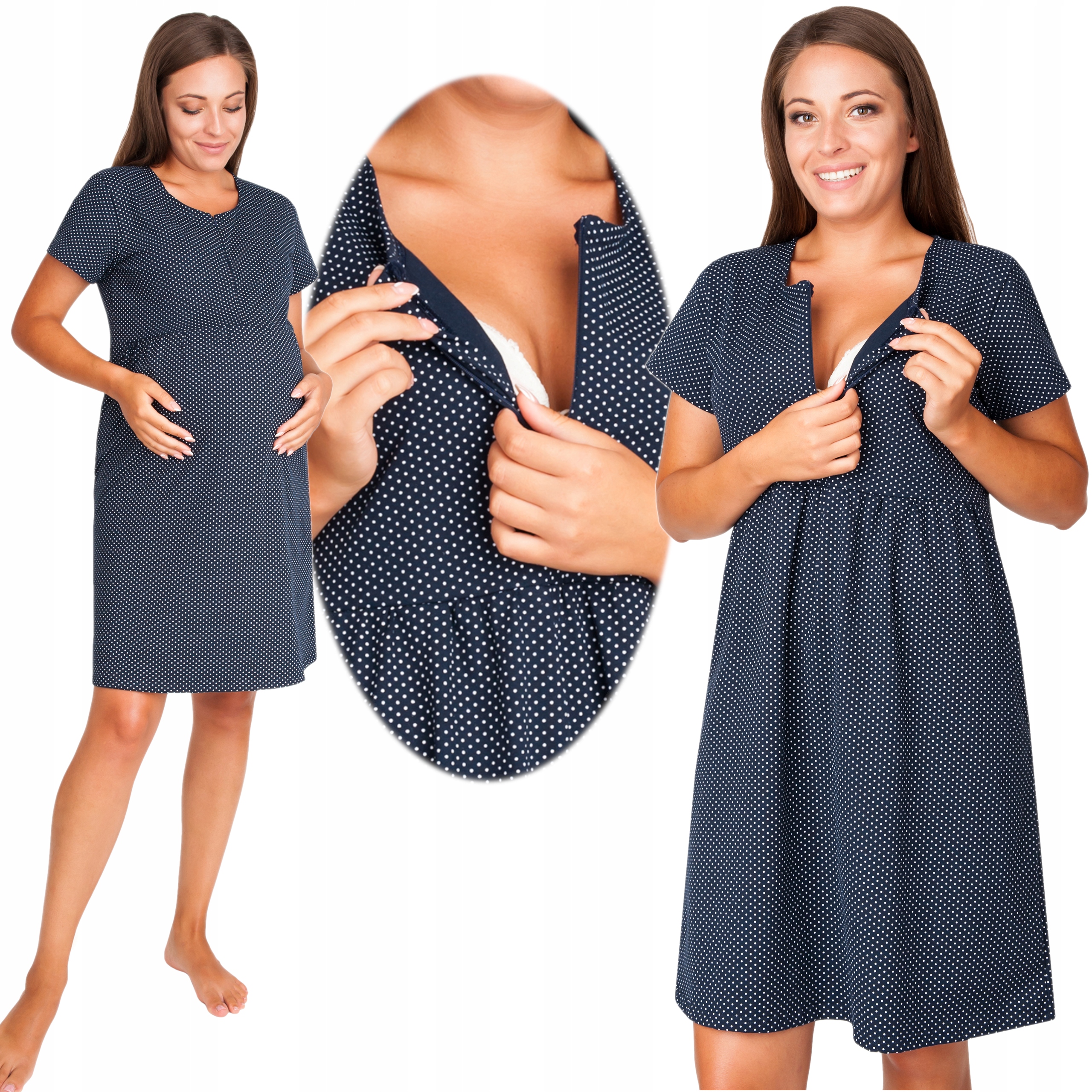 Koszula nocna ciążowa do karmienia piersią MACZEK