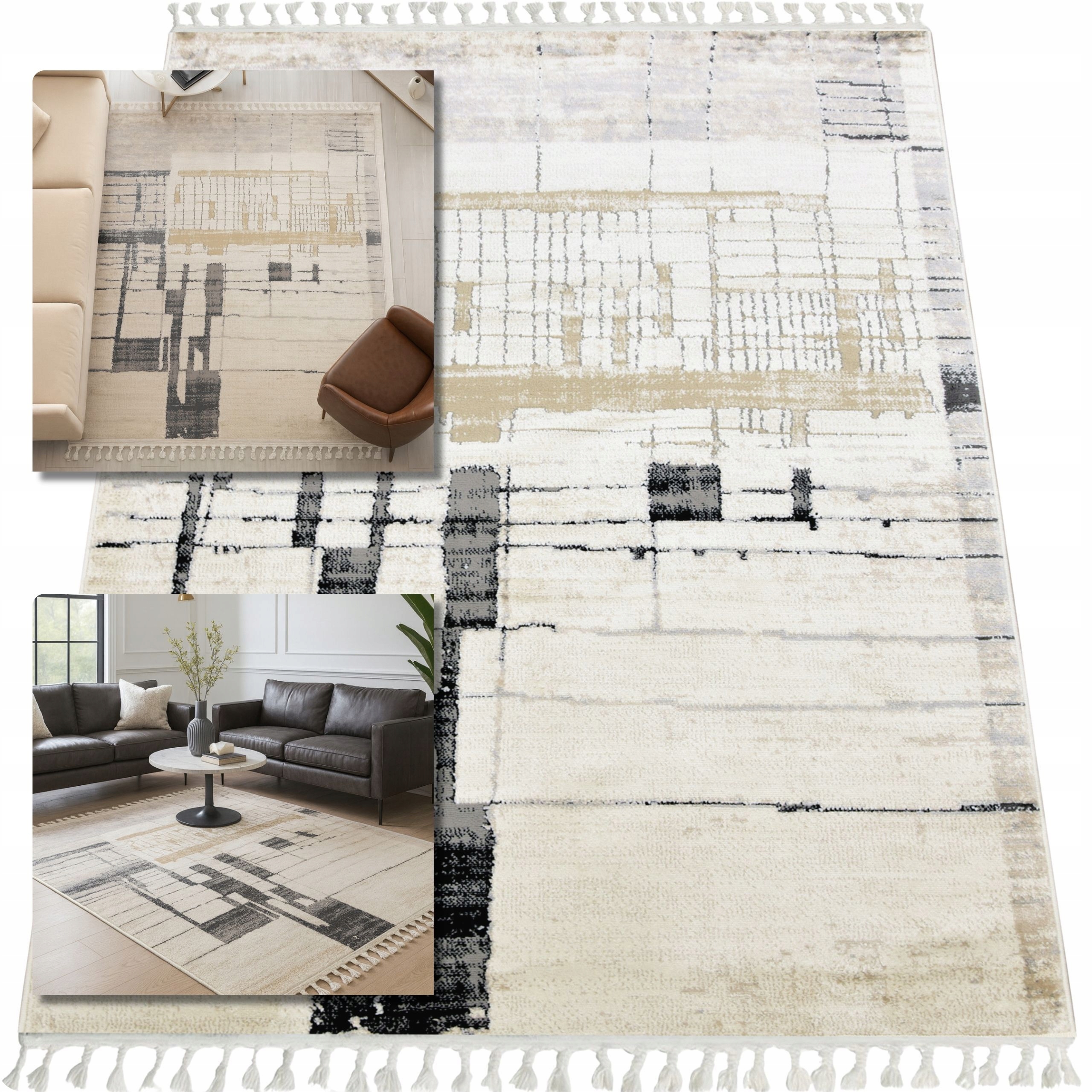 Koberec 80x150 Ankona Krémový Koberec Do Obývacího Pokoje Koberec Do Ložnice Shaggy