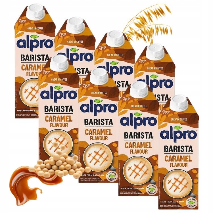 Levně Rostlinný nápoj Alpro Barista Caramel Ovesno-sójový karamelový 8 x 750 ml