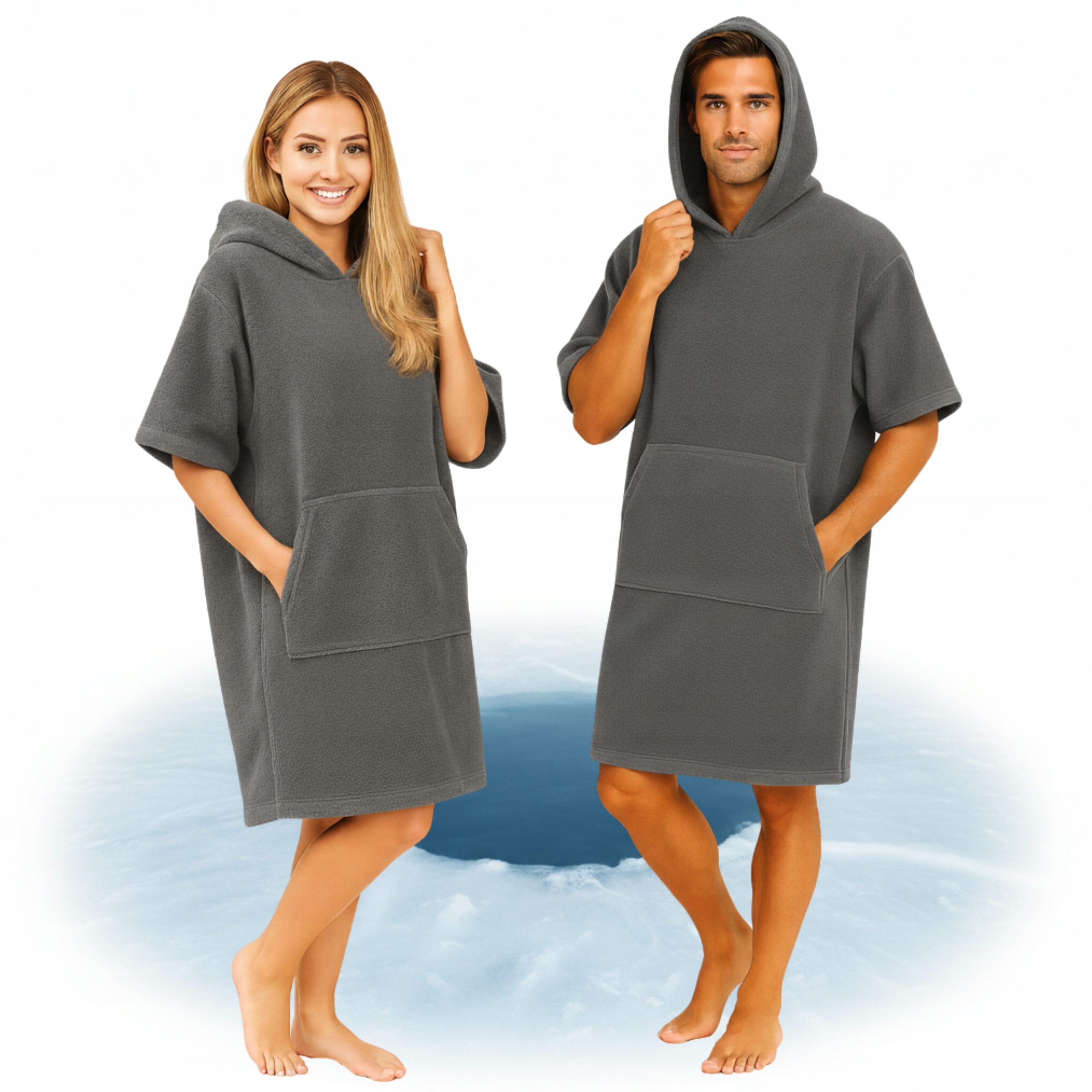 Pončo na otužování Bavlna Froté 100% Ručník s kapucí Dámské Pánské M