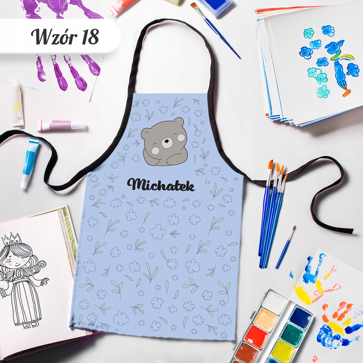 FARTUSZEK DO MALOWANIA FARTUSZEK DO PRZEDSZKOLA FARTUSZEK DLA DZIECI Długość (cm) 50
