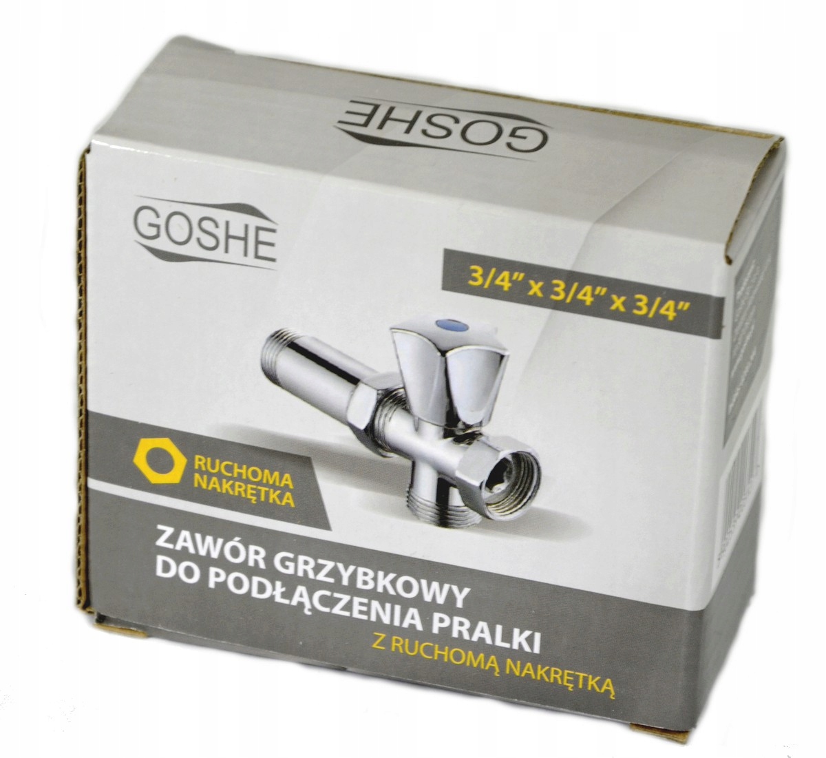 ZAWÓR DO PRALKI, ZMYWARKI Z PRZEDŁUŻKĄ 3/4 GOSHE DO BATERII ŚCIENNEJ Kod producenta 0200.244