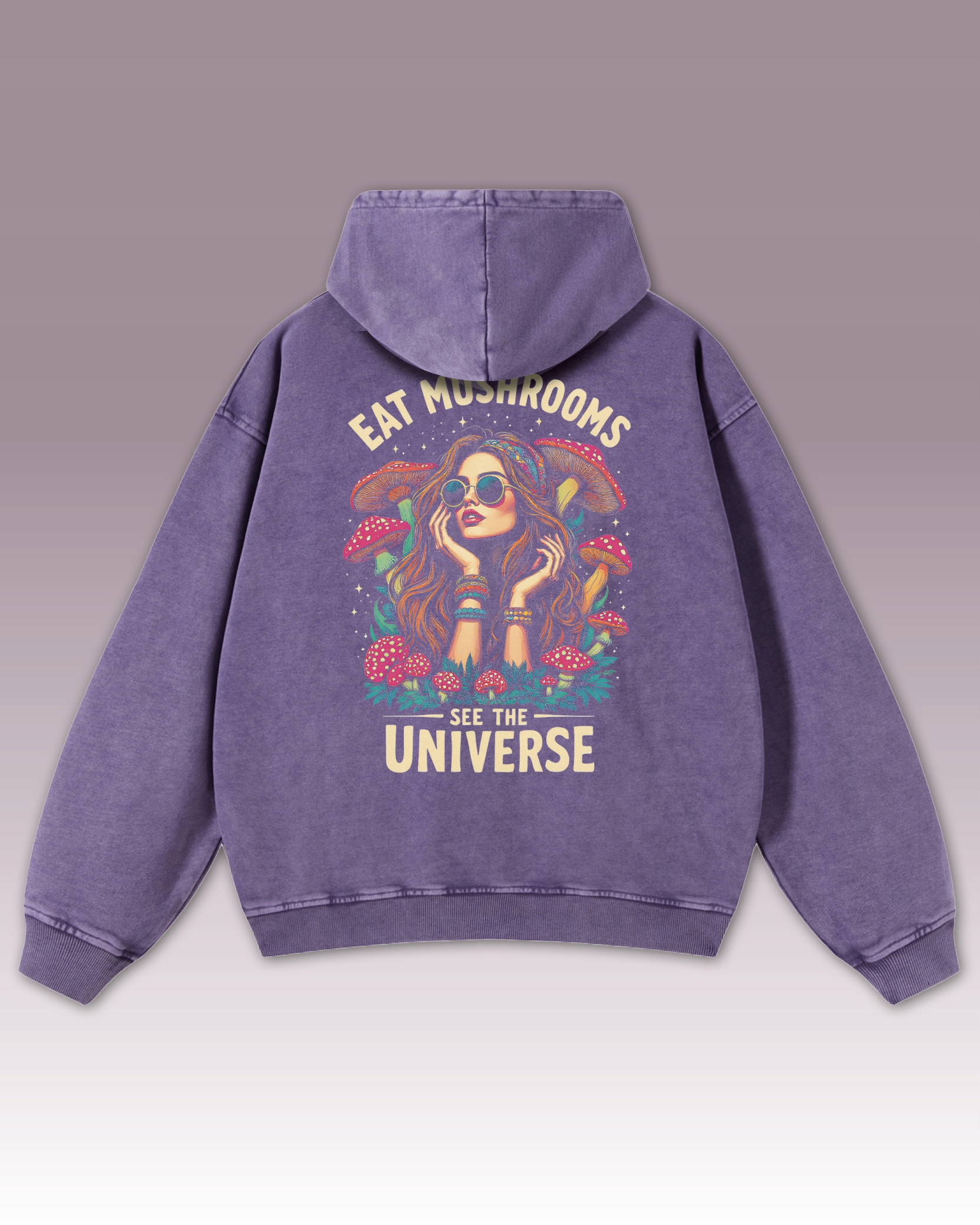 Oversize mikina Girl on Mushrooms s kapucí M