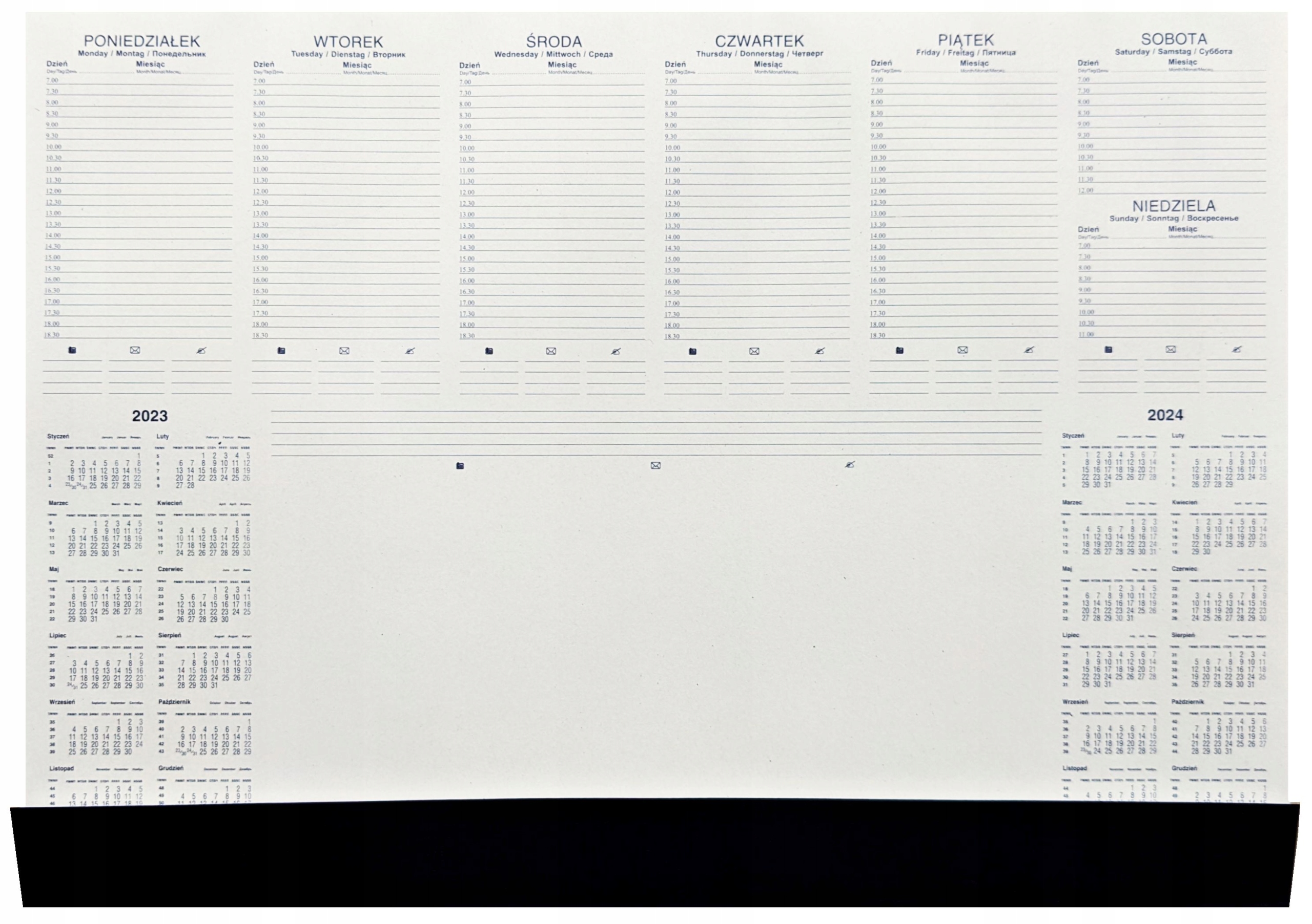 

Kalendarz 2023 2024 podkład Biuwar 52 karty Listwa