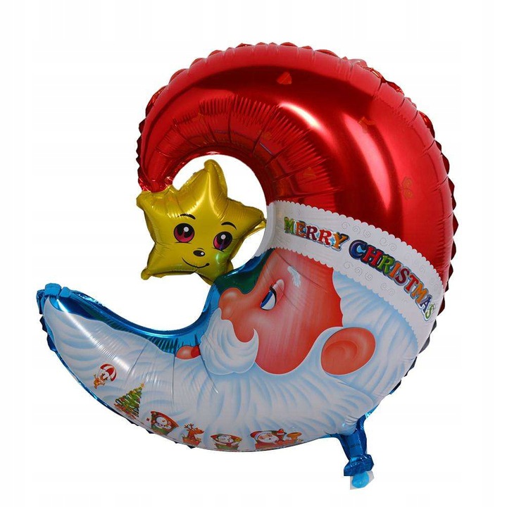 

Balon świąteczny Duży księżyc Mikołaj z gwiazdką