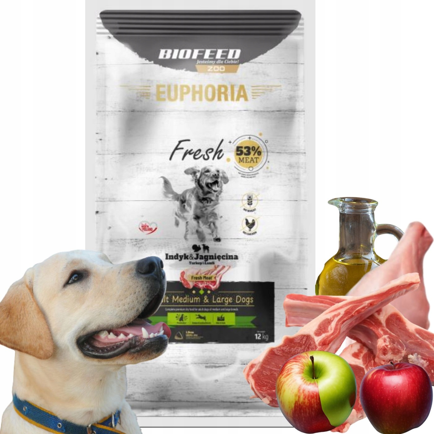 BioFeed Euphoria Turkey Lamb Adult 12 kg Karma średnie i duże rasy