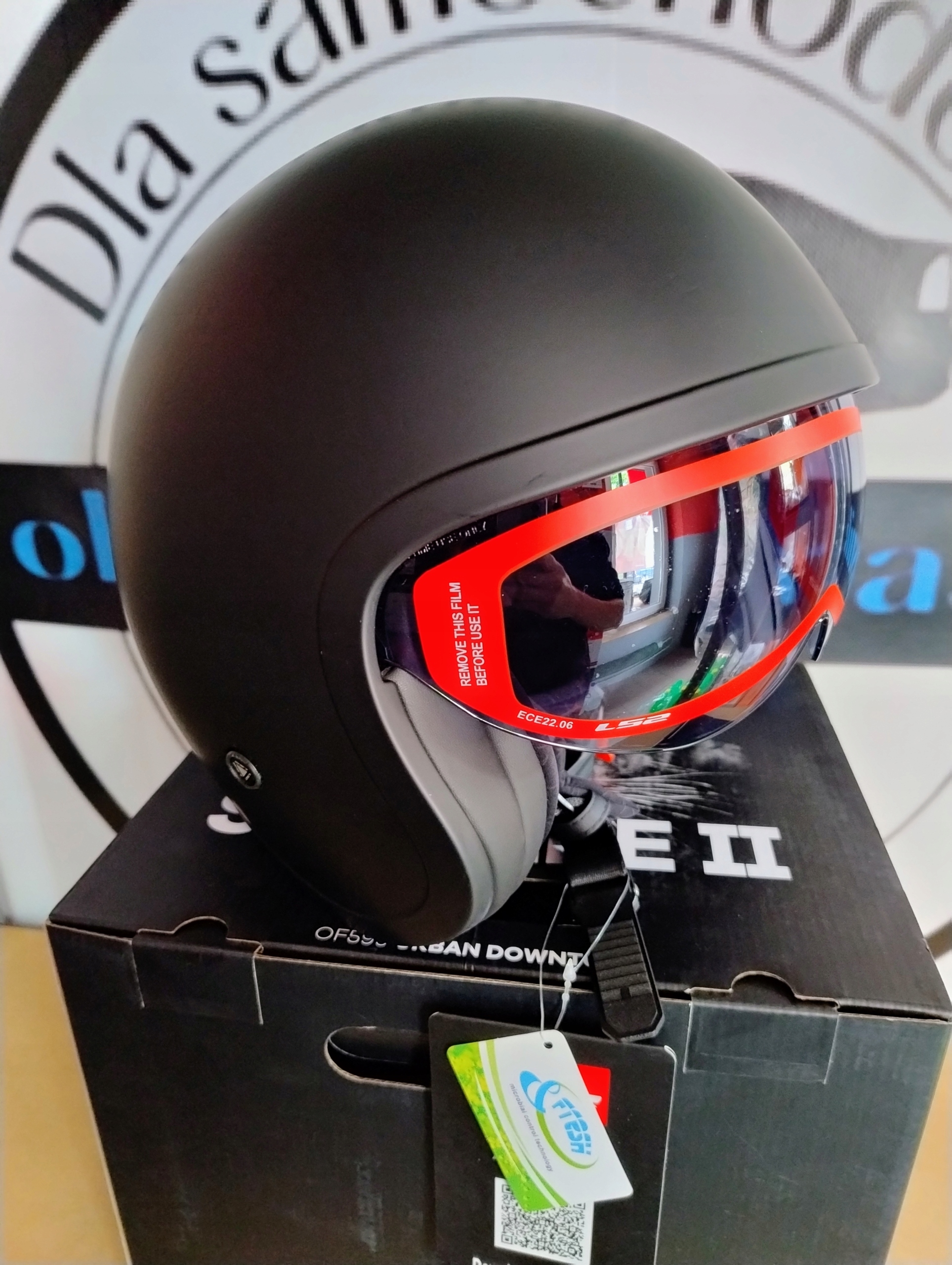 Otvorená motocyklová prilba LS2 OF599 Spitfire II čierna matná Skuter Choper