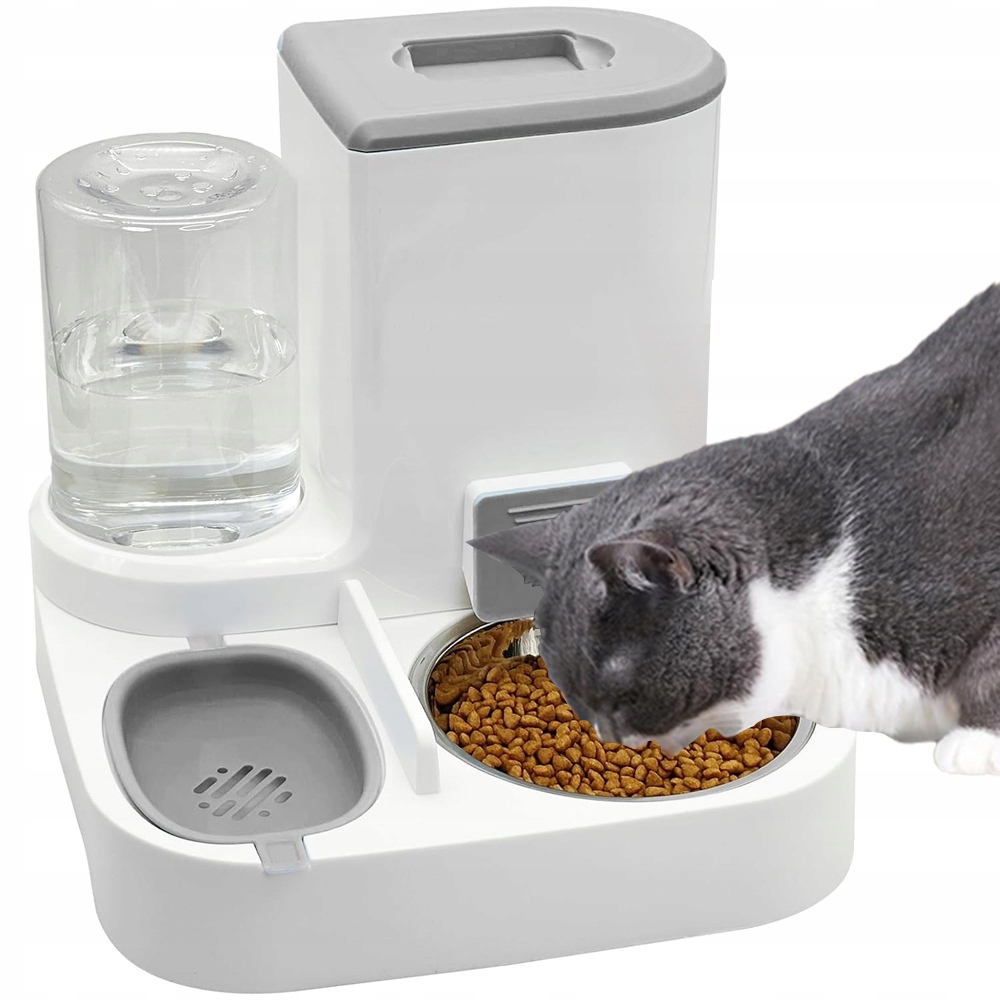 Levně Automatický Podavač 2 V 1 S Přídavným Pítkem Pro Kočky A Psy