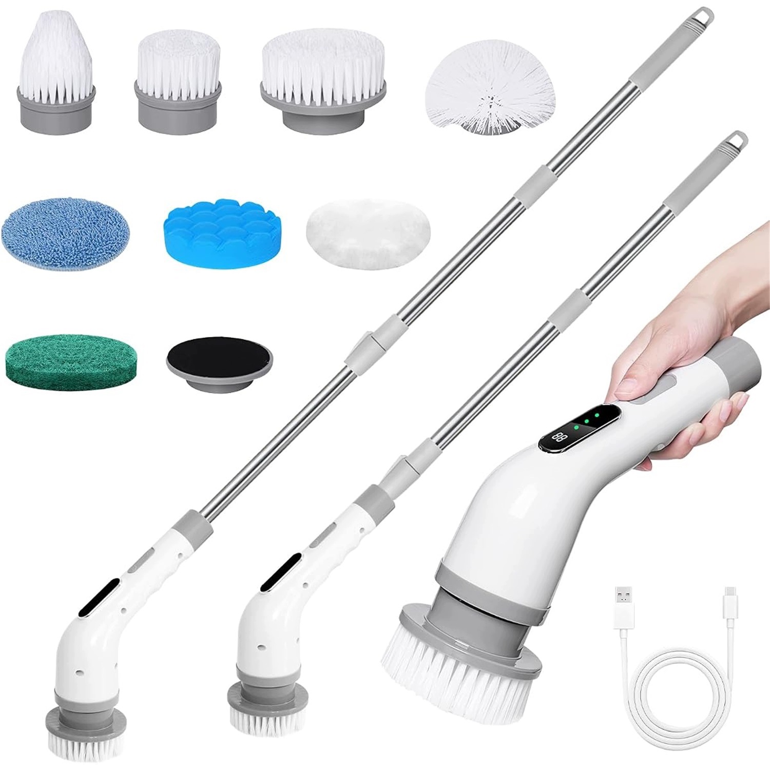 Elektrický Čisticí Kartáč Bezdrátový, Rotační, Teleskopický Mop