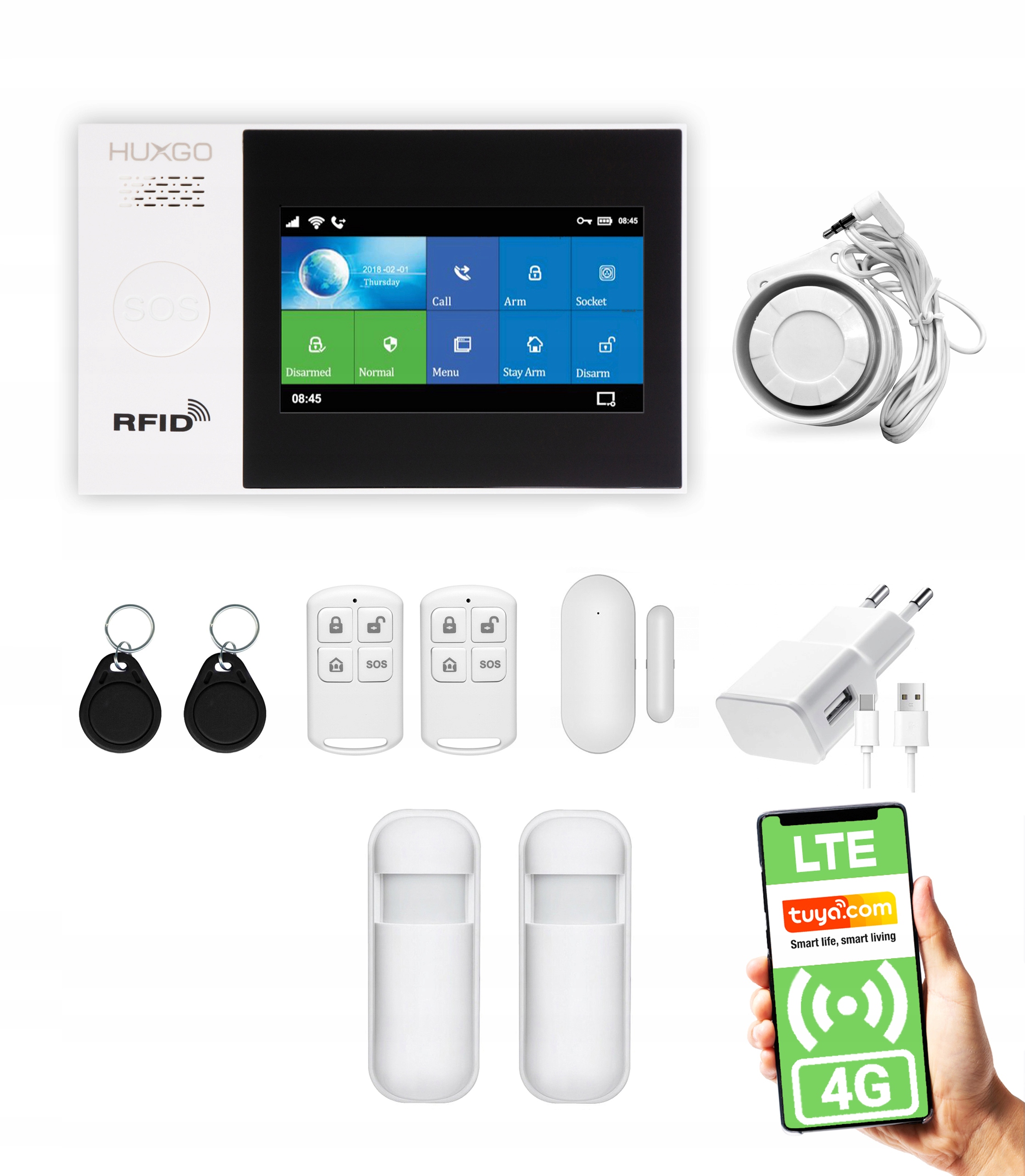 Bezdrôtový alarm Gsm 4G Lte WiFi Tuya Pl