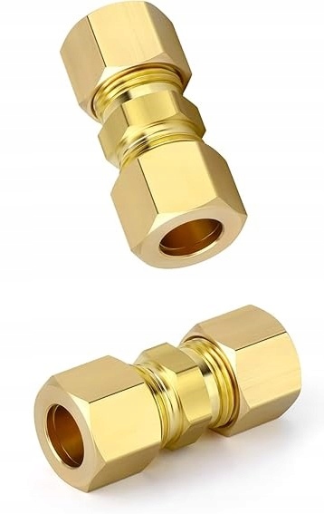 5 X Mosazná Trubková Spojka, Šroubový Spoj 10 MM, Vnější Průměr