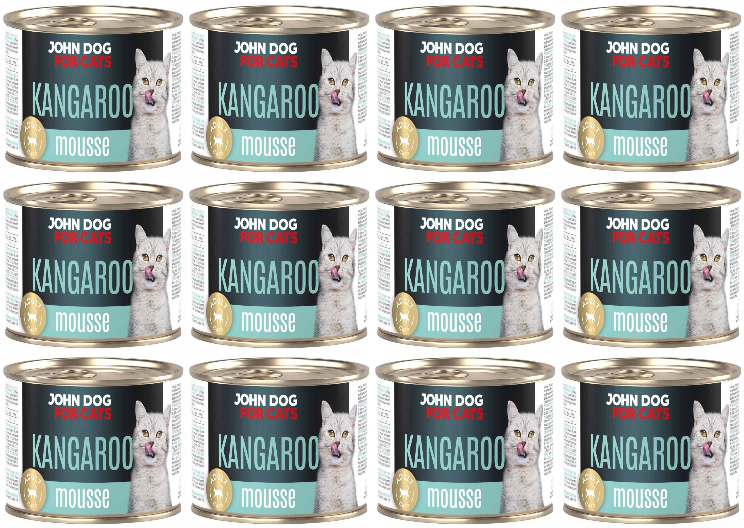 John Dog for Cats Mus Kangur 12 plechovek 200 g