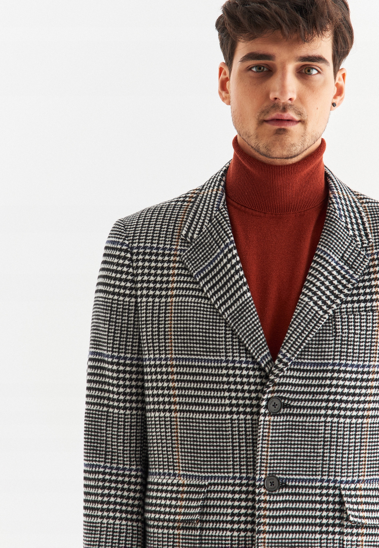 Elegancki płaszcz męski z wełną PAKO LORENTE 50 Rozmiar 50