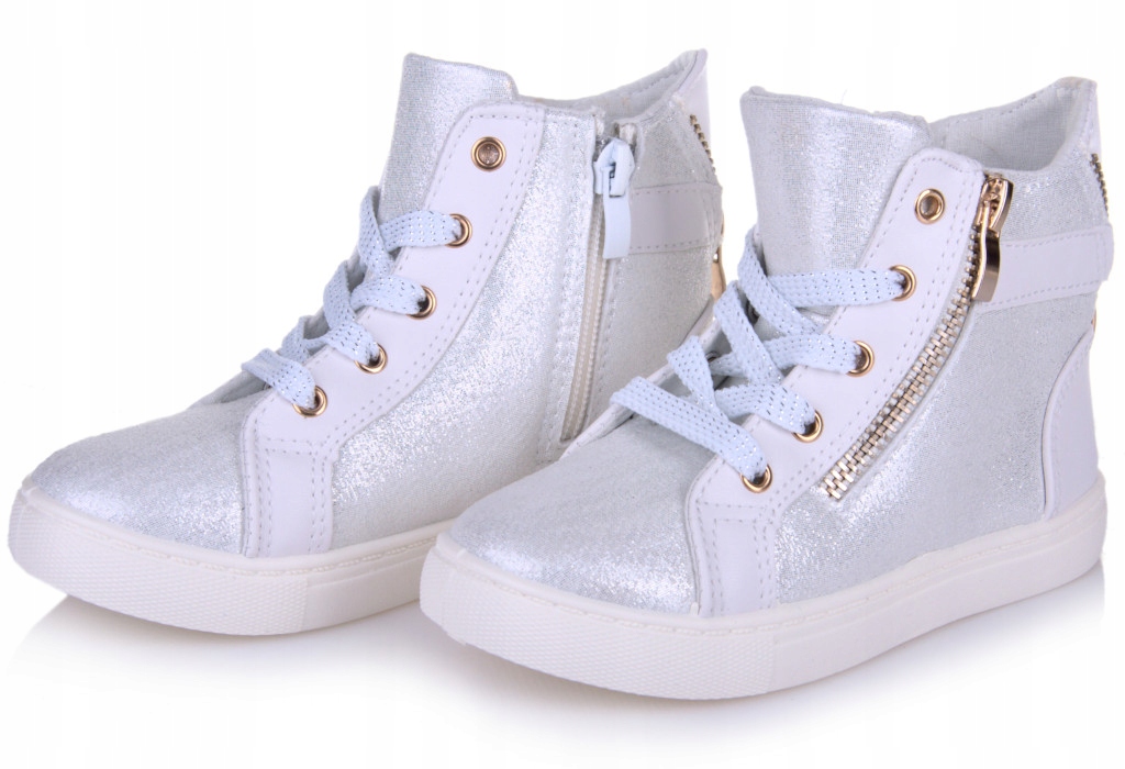 PERŁOWE BOTKI BROKATOWE dziecięce ZAMEK ZAMKI WYGODNE WIOSNA _26 - 16cm Kod producenta EF168-5EQ