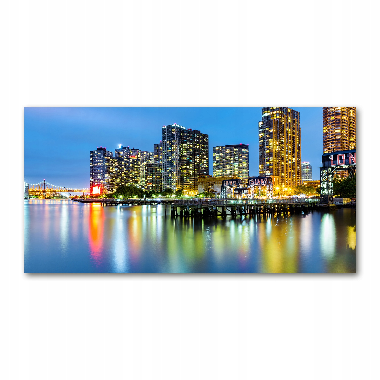 

Foto obraz akryl zdjęcie Nowy Jork nocą 120X60 cm