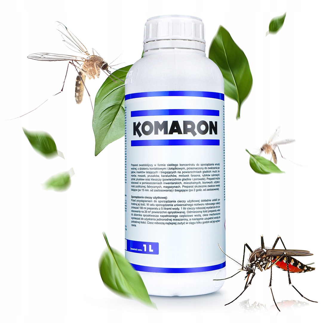 Środek Na Komary Muchy Meszki Mrówki Kleszcze Na 1000M2 Oprysk Komaron 1L