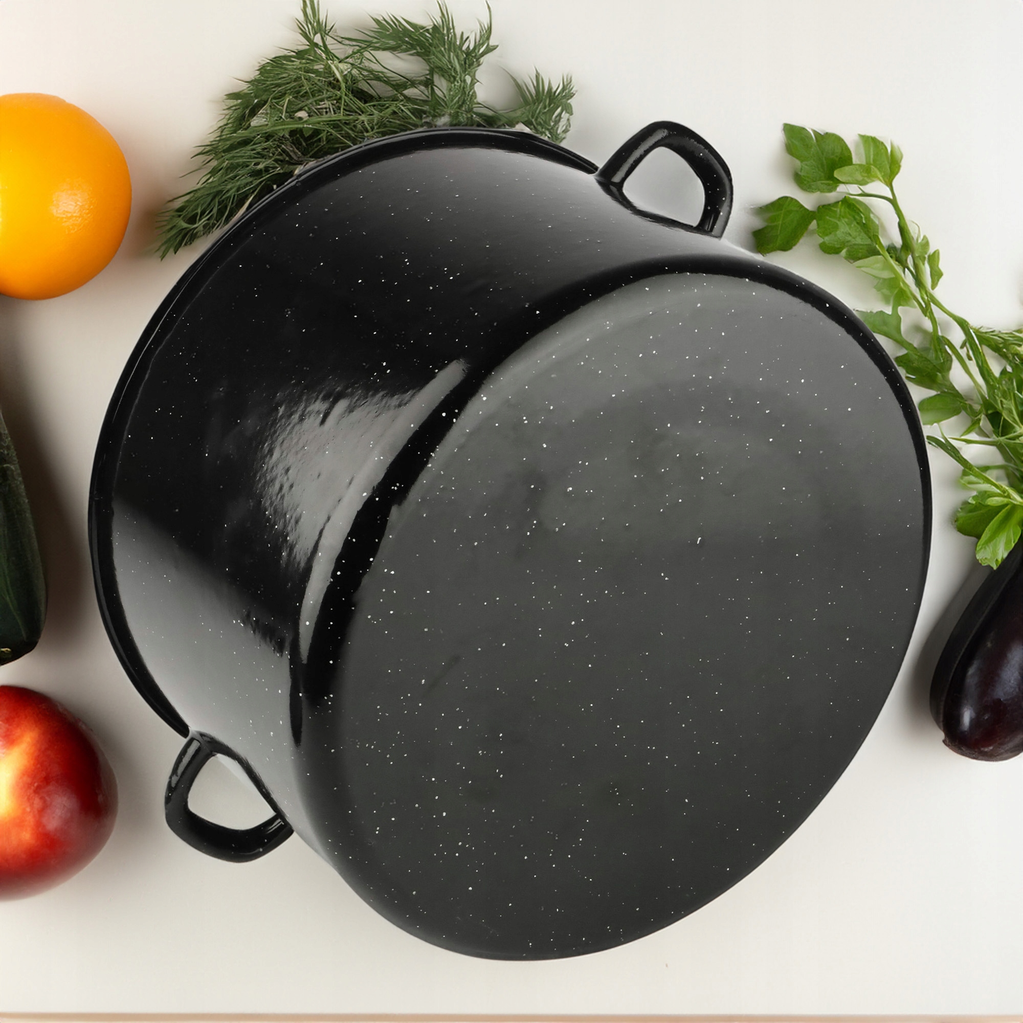 GARNEK EMALIOWANY POWIDLAK Z SITKIEM 15 L DO GOTOWANIA POTRAW PRZETWORÓW