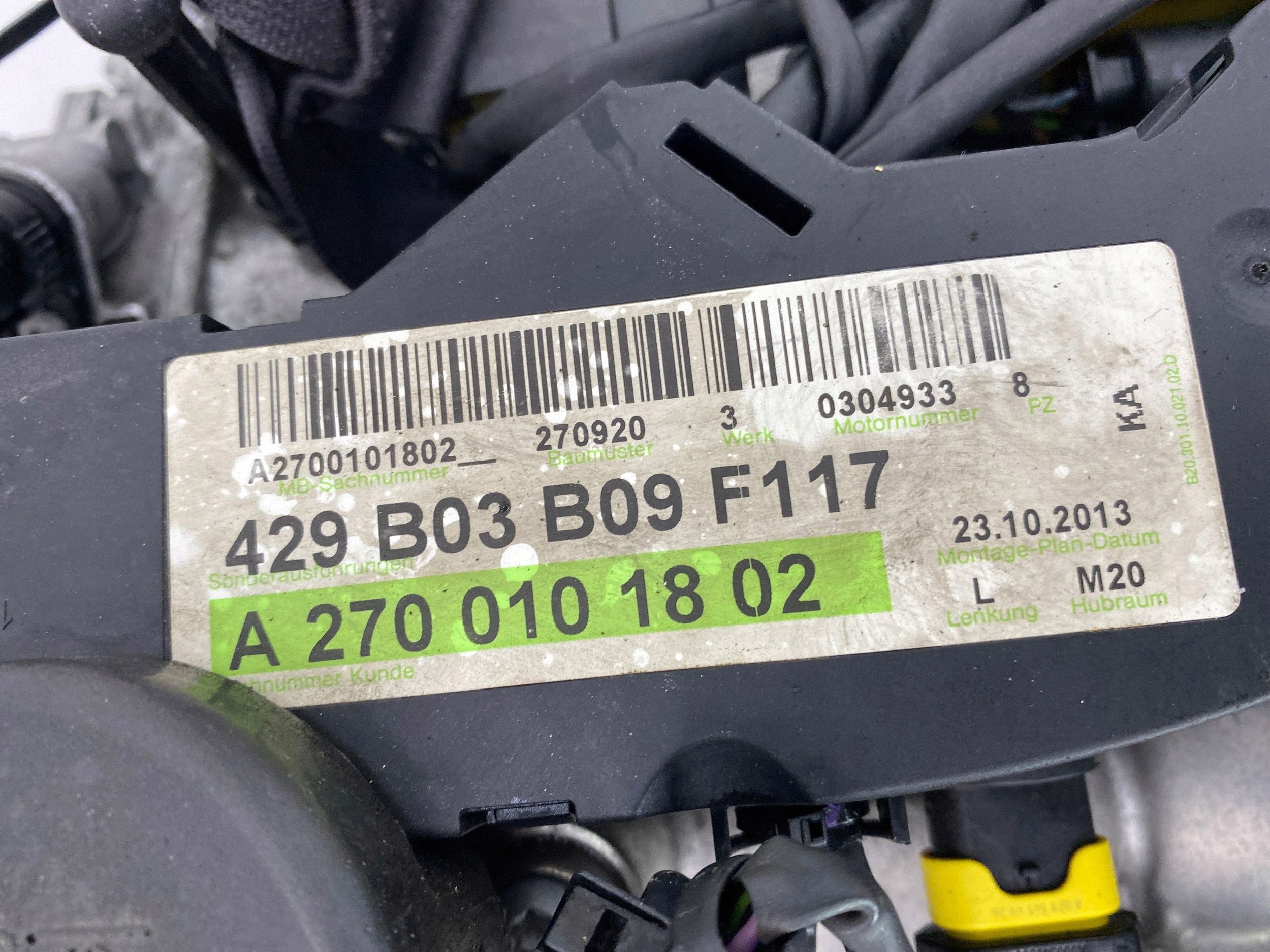 engine complete 270920 Mercedes A250 W176 M270 2.0i 270.920 211KM