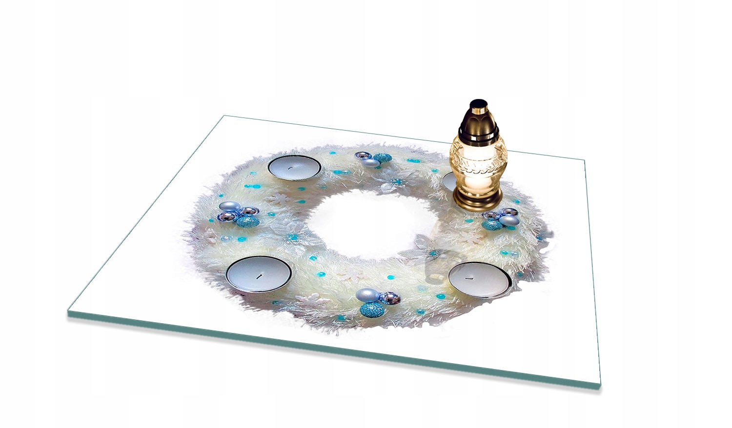 Podstavec na hřbitov Pomník motiv Vánoční věnec 65x60 cm gumové nožičky