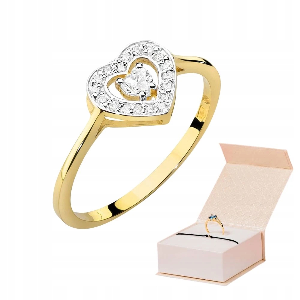 Zlatý Prstýnek Se Srdcem 585 Osázený Brilianty Zlatý Náramek