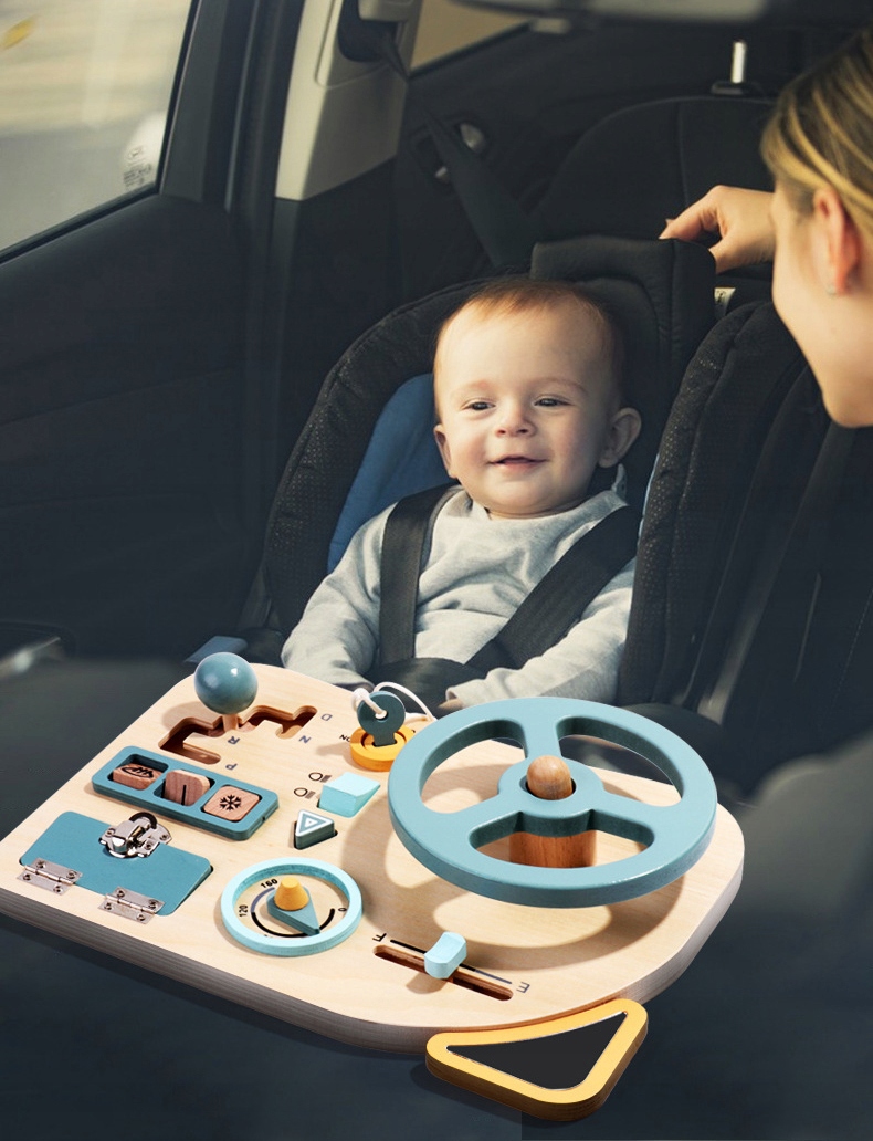 TABLICA MANIPULACYJNA DREWNIANA PANEL SENSORYCZNY KONTROLER LED PRZEŁĄCZNIK Wiek dziecka 3 m +