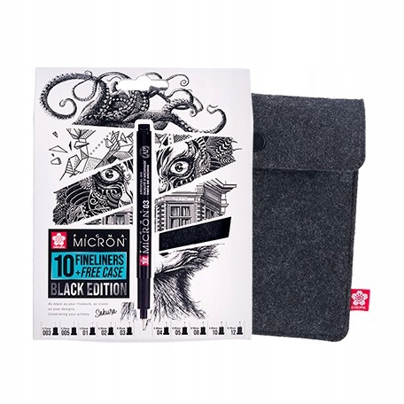 Sada Pigma Micron Black Edition 10 kusů pouzdro