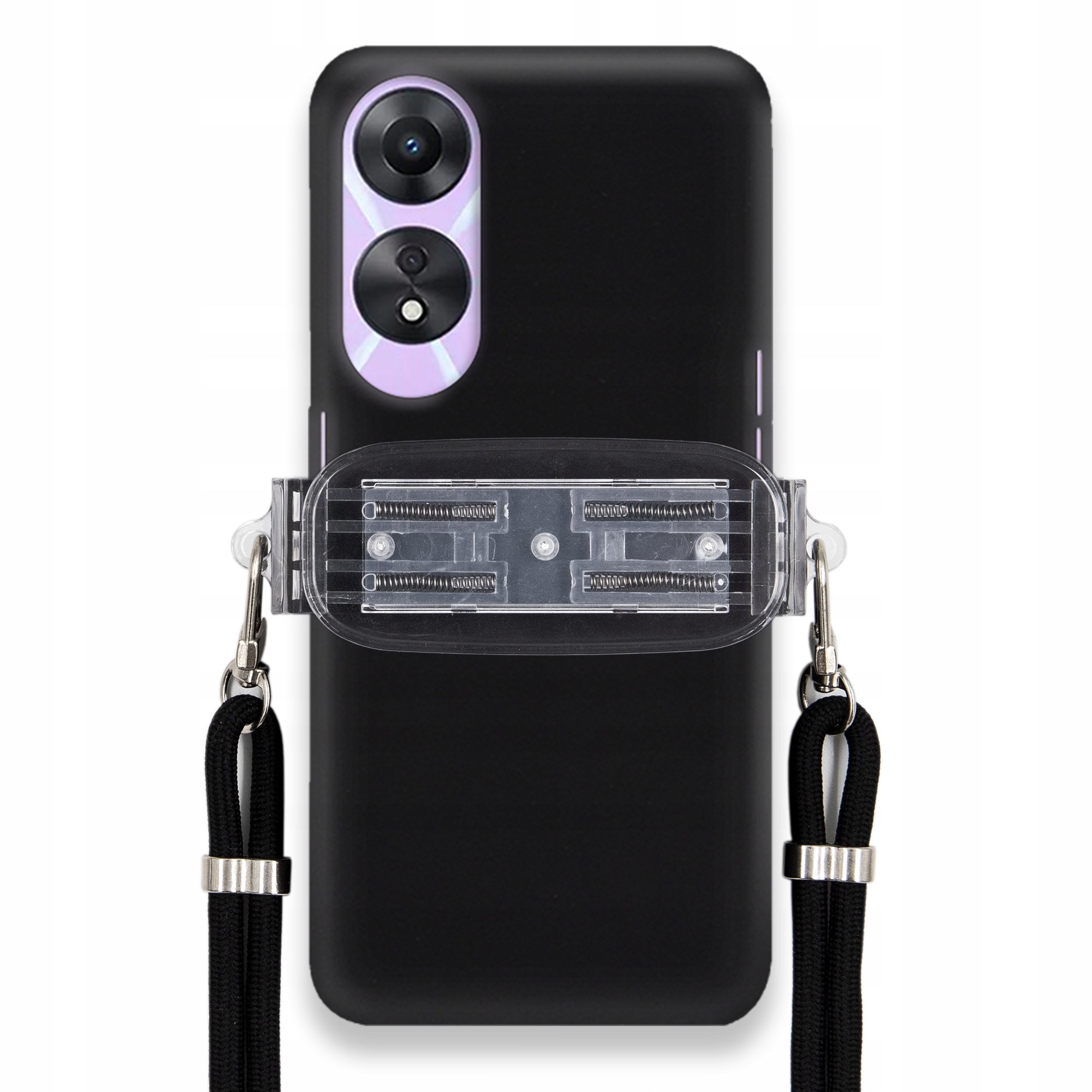 Puzdro Na Oppo A78 5G Smooth Case Ochrana Univerzálny Držiak Čierna Šnúrka