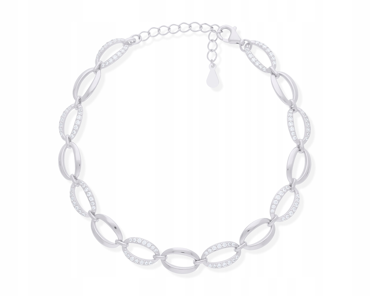 Stříbrný náramek 925 Široký dámský s ozdobnými zirkony