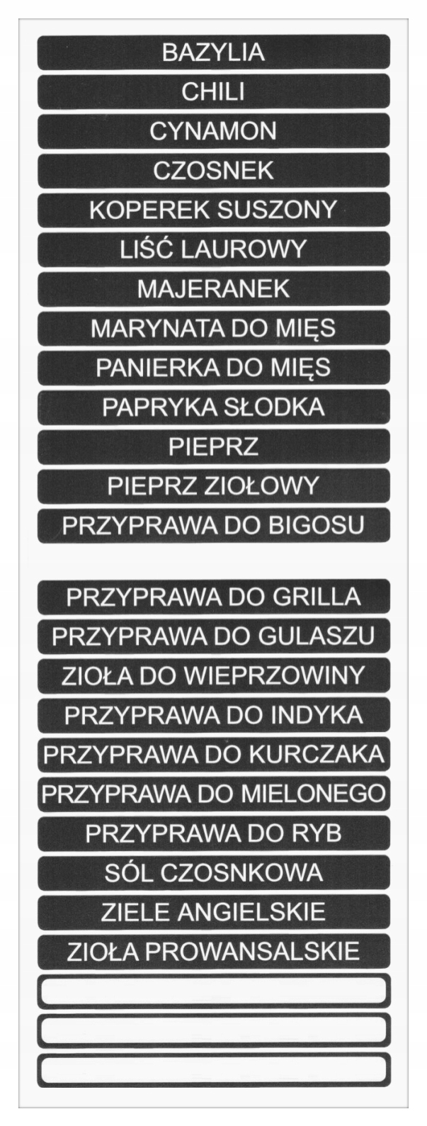 

Naklejki Na Przyprawnik Przyprawy Bazylia