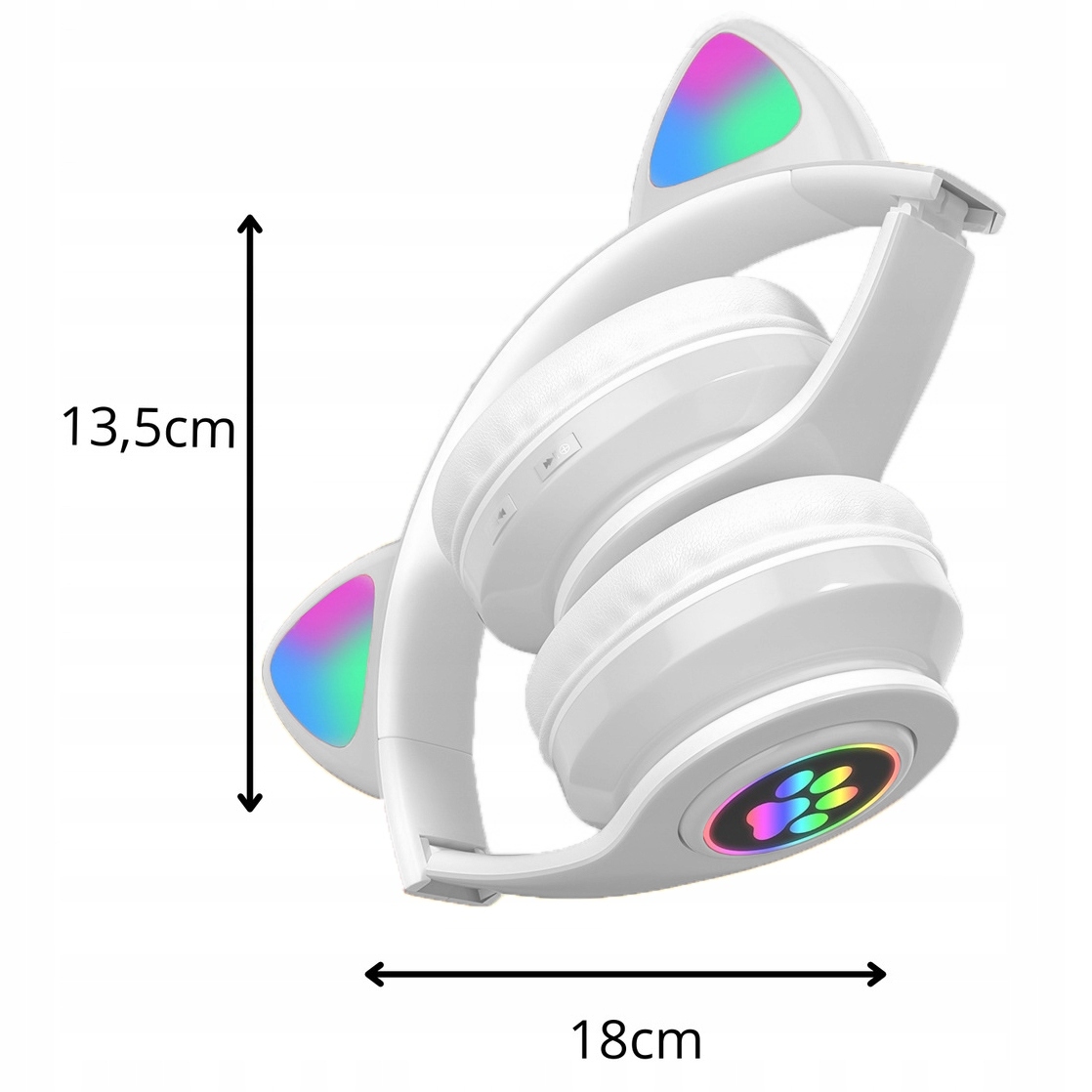 SŁUCHAWKI BEZPRZEWODOWE B39 Z USZAMI BLUETOOTH RGB KOCIE USZY DLA DZIECKA Transmisja sygnału Bluetooth