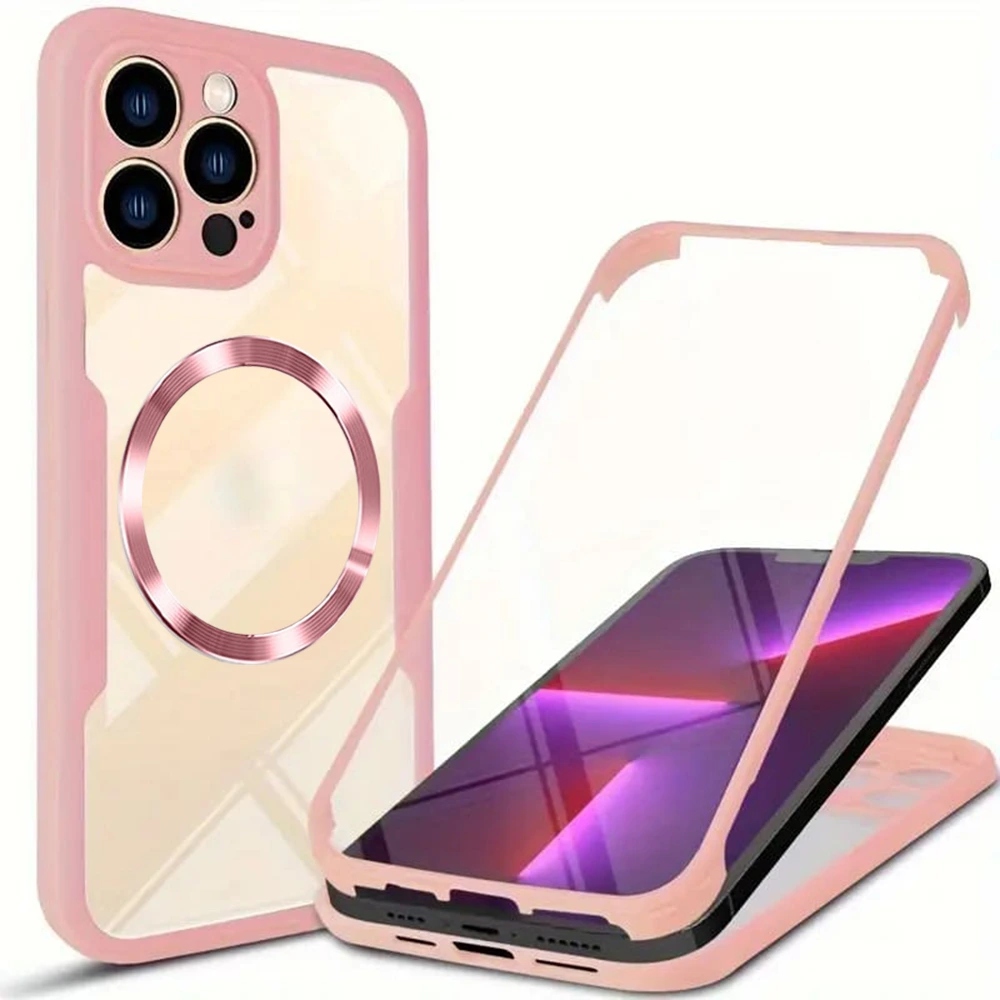 Techsuit Etui ColorVerse 360 MagSafe Szkło do iPhone'a 13 Pro Max różowe