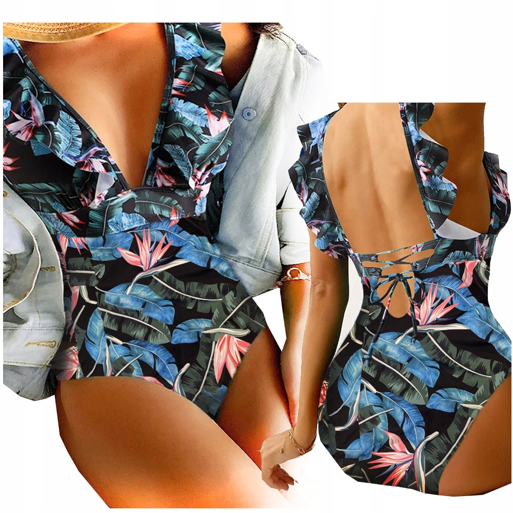 MONOKINI STRÓJ KĄPIELOWY WYSOKI TOP ZESTAW XL