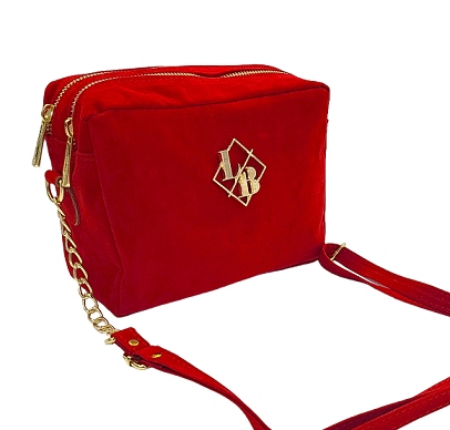 Kabelka přes rameno Laura Biaggi červená semišová